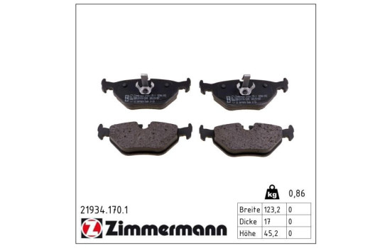 Brake Pad Set, disc brake 21934.170.1 Zimmermann, Image 3