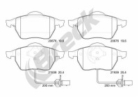 Brake pad set, disc brake 21938 00 701 10 Breck