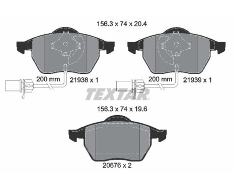 Brake Pad Set, disc brake 2193801 Textar, Image 2