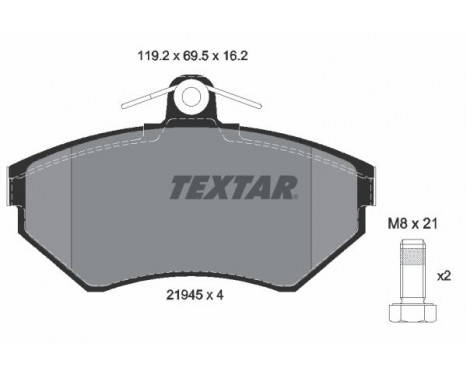 Brake Pad Set, disc brake 2194502 Textar, Image 2