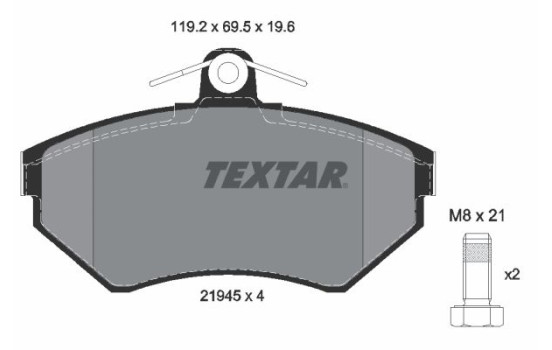 Brake Pad Set, disc brake 2194503 Textar, Image 2