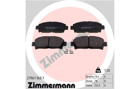 Brake Pad Set, disc brake 21961.160.1 Zimmermann