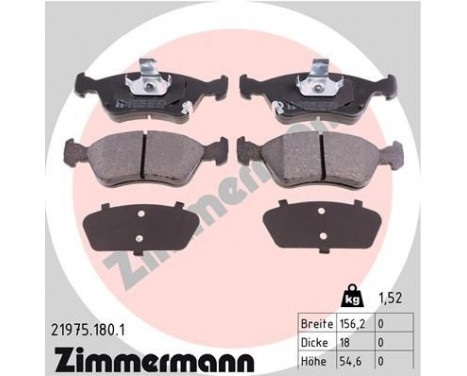 Brake Pad Set, disc brake 21975.180.1 Zimmermann