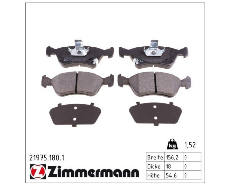 Brake Pad Set, disc brake 21975.180.1 Zimmermann, Image 2