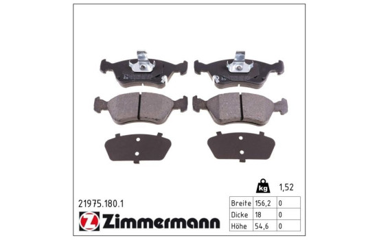 Brake Pad Set, disc brake 21975.180.1 Zimmermann, Image 2