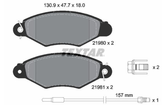 Brake Pad Set, disc brake 2198003 Textar, Image 2