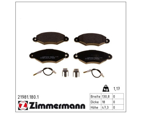 Brake Pad Set, disc brake 21981.180.1 Zimmermann, Image 2