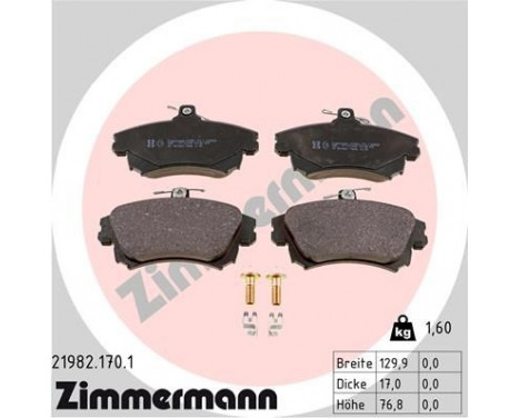 Brake Pad Set, disc brake 21982.170.1 Zimmermann, Image 2