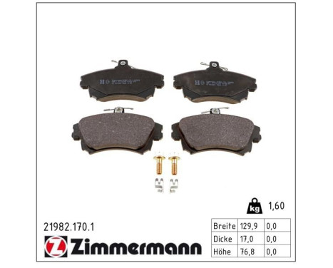 Brake Pad Set, disc brake 21982.170.1 Zimmermann, Image 2