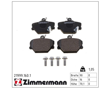 Brake Pad Set, disc brake 21999.160.1 Zimmermann, Image 2