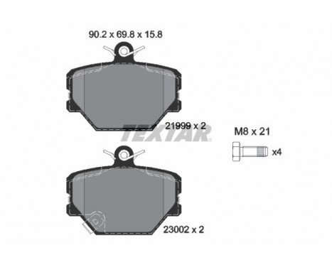 Brake Pad Set, disc brake 2199901 Textar, Image 2