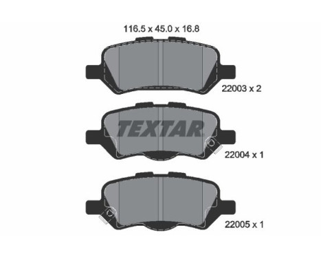 Brake Pad Set, disc brake 2200301 Textar