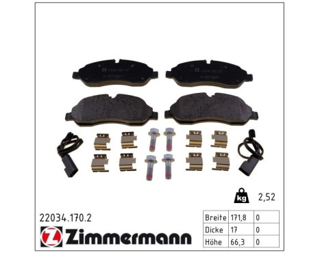Brake Pad Set, disc brake 22034.170.2 Zimmermann, Image 2