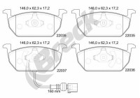 Brake pad set, disc brake 22035 00 701 00 Breck