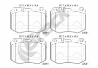 Brake pad set, disc brake 22061 00 551 00 Breck