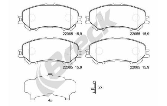 Brake pad set, disc brake 22065 00 701 10 Breck