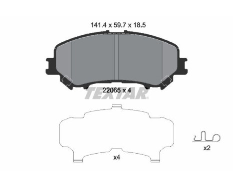 Brake Pad Set, disc brake 2206501 Textar