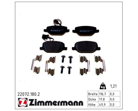 Brake Pad Set, disc brake 22072.180.2 Zimmermann