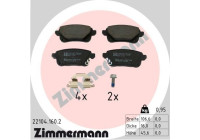 Brake pad set, disc brake 22104.160.2 Zimmermann