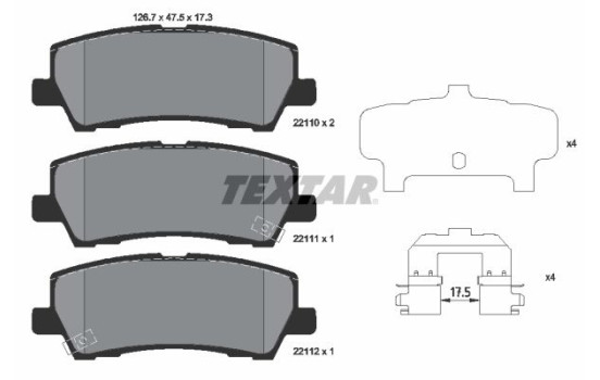 Brake Pad Set, disc brake 2211001 Textar