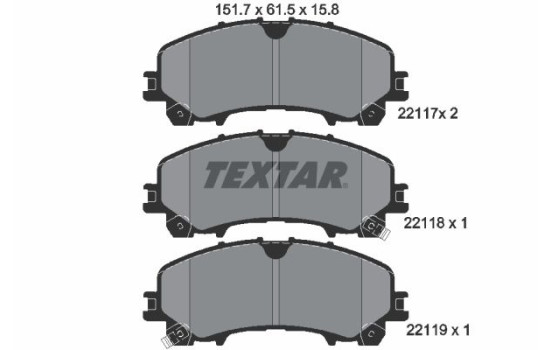 Brake Pad Set, disc brake 2211701 Textar