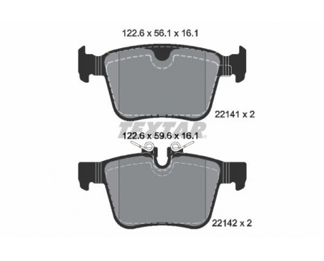 Brake Pad Set, disc brake 2214101 Textar