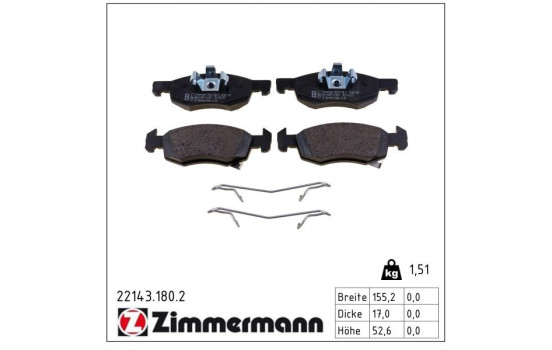 Brake Pad Set, disc brake 22143.180.2 Zimmermann, Image 2