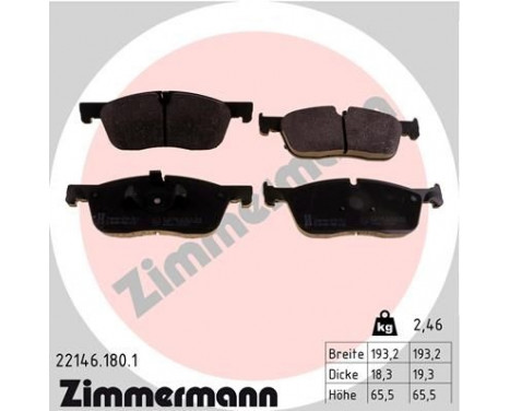 Brake Pad Set, disc brake 22146.180.1 Zimmermann