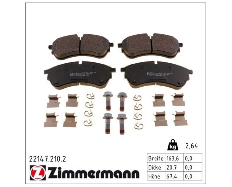 Brake Pad Set, disc brake 22147.210.2 Zimmermann