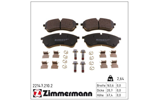Brake Pad Set, disc brake 22147.210.2 Zimmermann