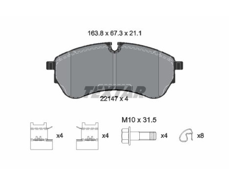 Brake Pad Set, disc brake 2214701 Textar