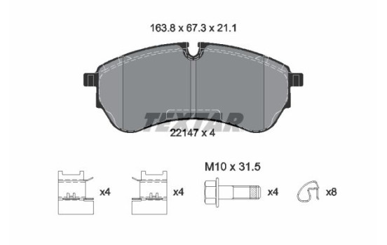 Brake Pad Set, disc brake 2214701 Textar