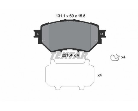 Brake Pad Set, disc brake 2215401 Textar