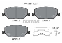 Brake pad set, disc brake 2216503 Textar