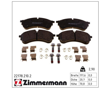 Brake Pad Set, disc brake 22178.210.2 Zimmermann