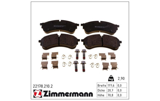 Brake Pad Set, disc brake 22178.210.2 Zimmermann