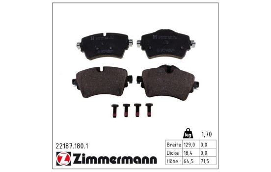 Brake Pad Set, disc brake 22187.180.1 Zimmermann, Image 2