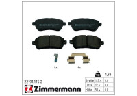 Brake pad set, disc brake 22191.175.2 Zimmermann