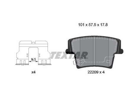 Brake Pad Set, disc brake 2220901 Textar