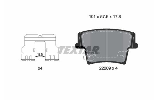 Brake Pad Set, disc brake 2220901 Textar