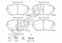 Brake pad set, disc brake 22218 00 701 00 Breck