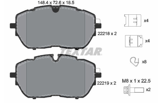 Brake Pad Set, disc brake 2221801 Textar