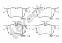 Brake pad set, disc brake 22231 00 702 00 Breck