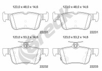 Brake pad set, disc brake 22231 00 702 10 Breck