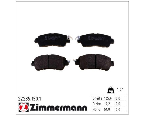 Brake Pad Set, disc brake 22235.150.1 Zimmermann, Image 2