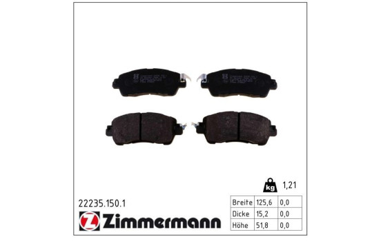 Brake Pad Set, disc brake 22235.150.1 Zimmermann, Image 2