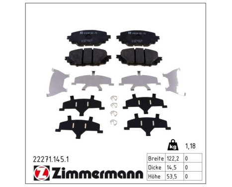Brake Pad Set, disc brake 22271.145.1 Zimmermann, Image 2
