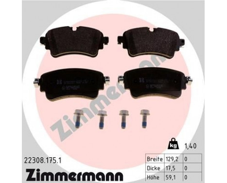 Brake Pad Set, disc brake 22308.175.1 Zimmermann