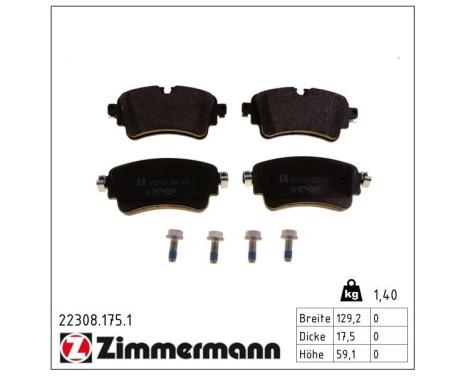 Brake Pad Set, disc brake 22308.175.1 Zimmermann, Image 2