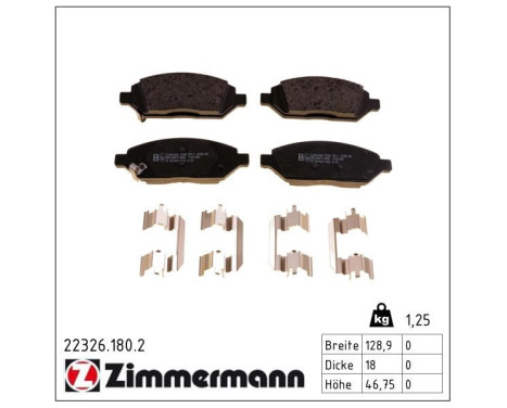 Brake Pad Set, disc brake 22326.180.2 Zimmermann, Image 2
